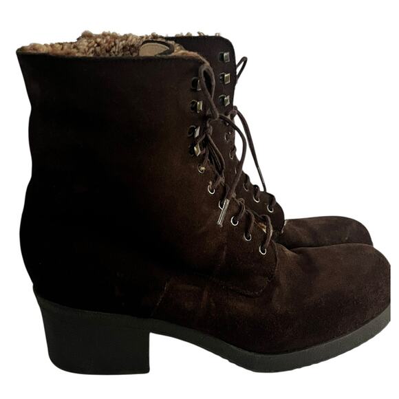 Stephane Kelian Shoes - Stephane Kelian PARIS Shearling Ankle Boots •9• Brown Suede Leather Heeled Shoes
